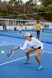 playing pickleball