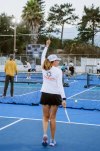 playing pickleball