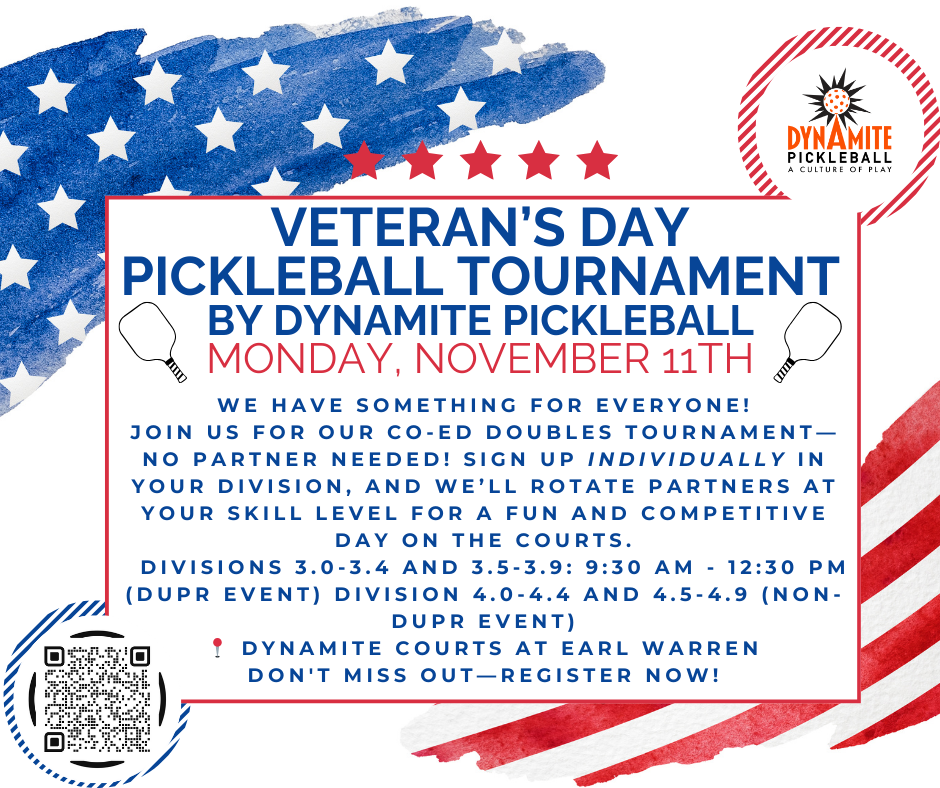 dynamite pickleball veteran's day flyer