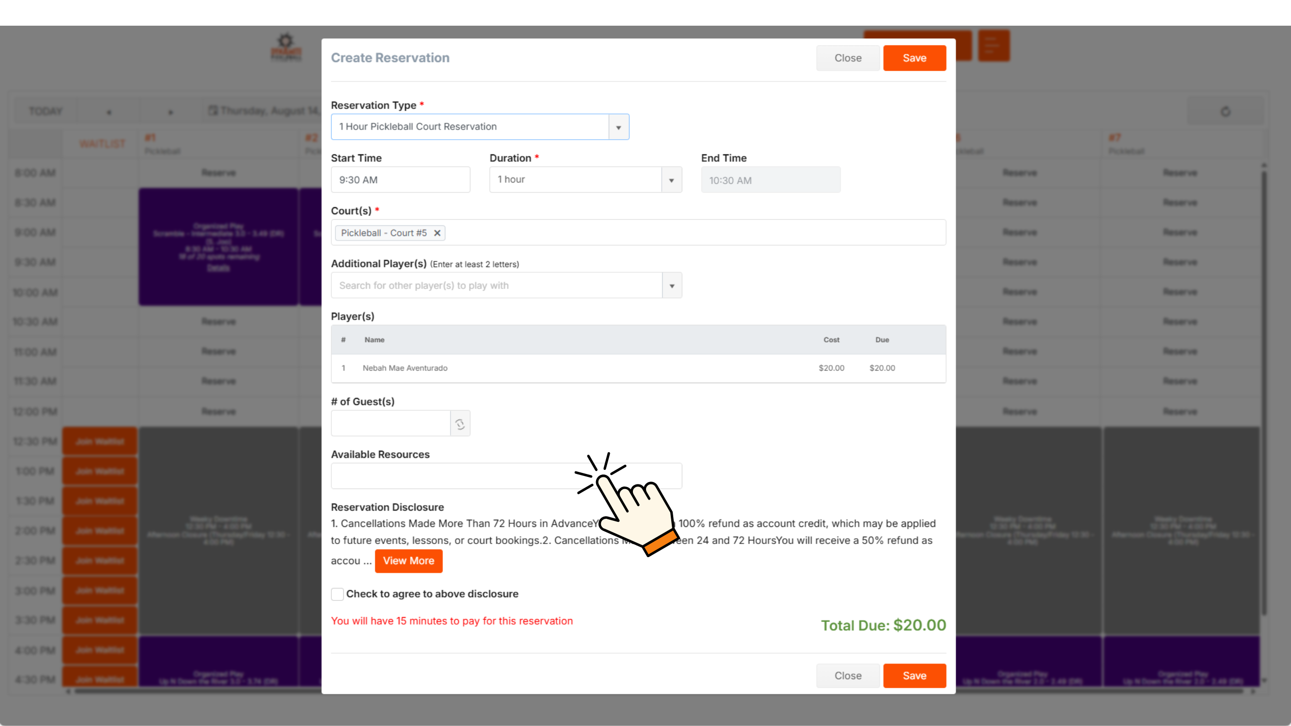 For paddles or coach, click Available Resources.
